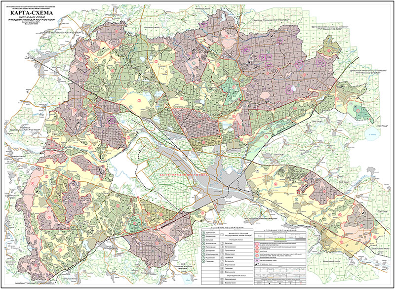 Карта-схема охотничьих угодий Полоцкой районной организационной структуры 